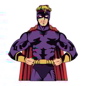 purple superhero pop art vector