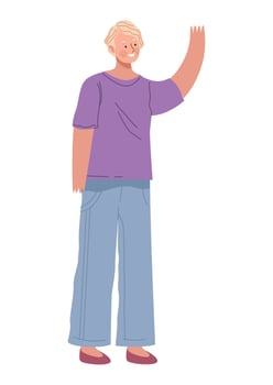 young blond man standing vector