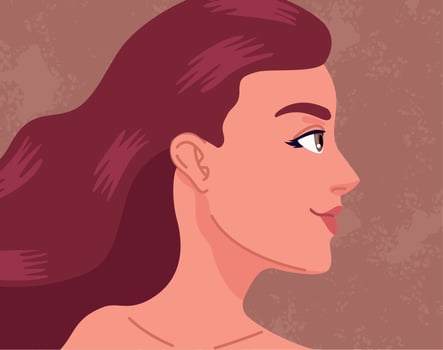 redhead woman profile vector