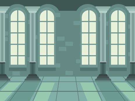 castle corridor with columns vector