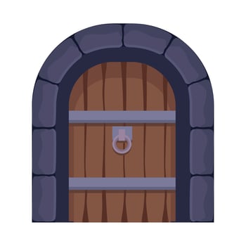 antique castle wooden door vector