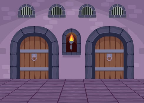 purple castle doors vector