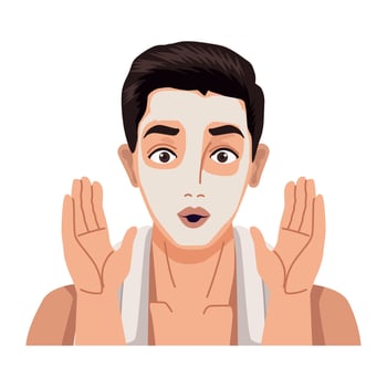 young man with mask vector