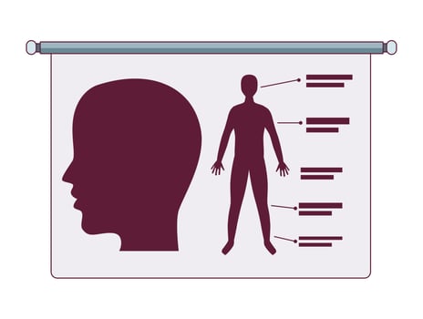 paperboard with medical infographic vector