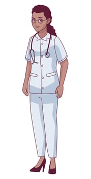 afro female doctor vector