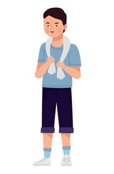 male athlete with towell vector