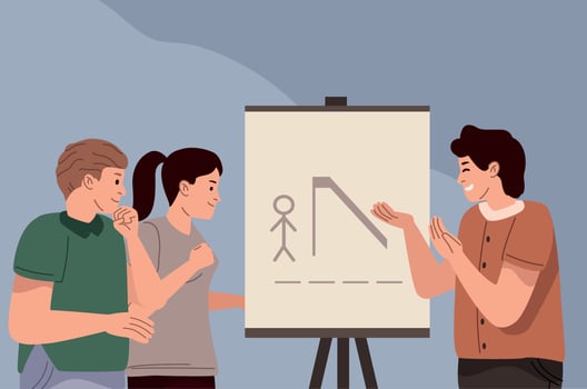 people playing hangman game vector