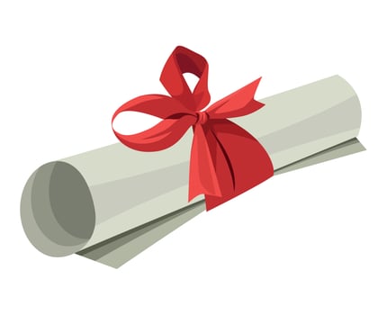 graduation certificate diploma roll vector