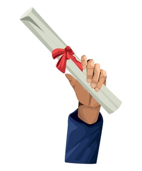 graduated hand lifting diploma vector