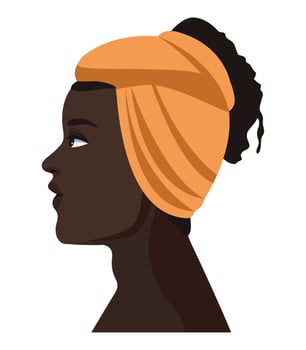 afro young woman character vector
