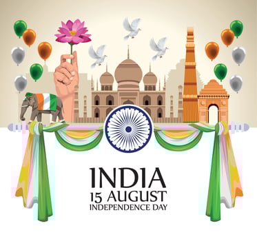 india independence lettering vector