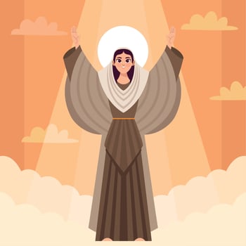 brown mary virgin Assumption vector