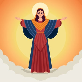 red mary virgin Assumption vector