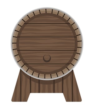 wooden beer barrel vector