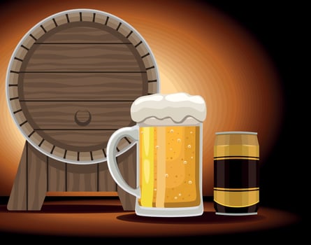 beer barrel and jar vector