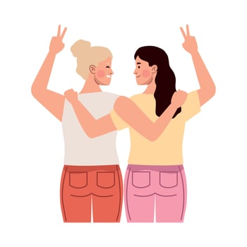young female friends vector