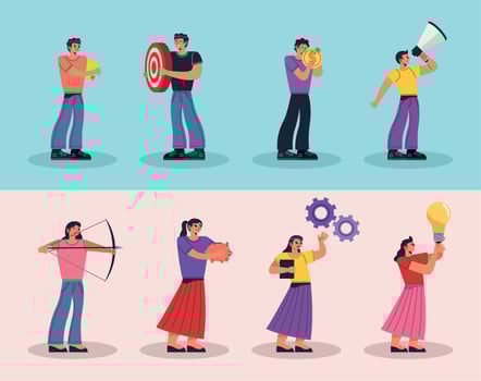 eigth marketing persons vector