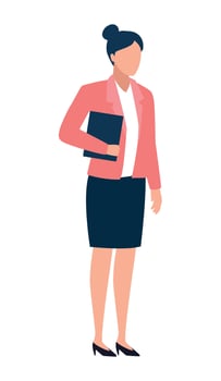 elegant businesswoman with folder vector
