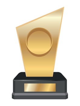 golden trophy award vector
