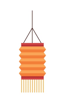 orange japanese lamp hanging vector