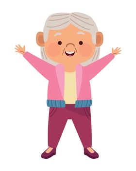 happy old woman celebrating vector