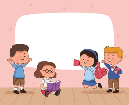 little students group vector