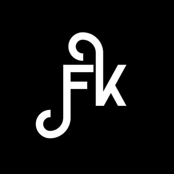 FK letter logo design on black background. FK creative initials letter logo concept. fk letter design. FK white letter design on black background. F K, f k logo vector
