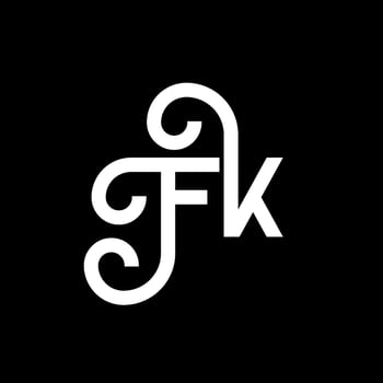 FK letter logo design on black background. FK creative initials letter logo concept. fk letter design. FK white letter design on black background. F K, f k logo vector