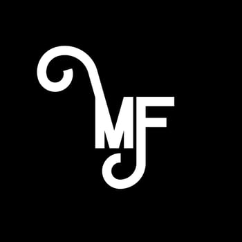 MF Letter Logo Design. Initial letters MF logo icon. Abstract letter MF minimal logo design template. M F letter design vector with black colors. mf logo