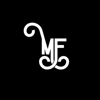 MF Letter Logo Design. Initial letters MF logo icon. Abstract letter MF minimal logo design template. M F letter design vector with black colors. mf logo