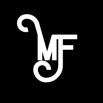 MF Letter Logo Design. Initial letters MF logo icon. Abstract letter MF minimal logo design template. M F letter design vector with black colors. mf logo