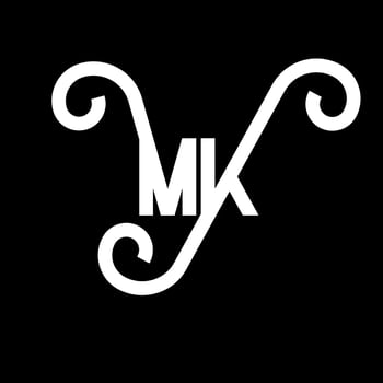 MK Letter Logo Design. Initial letters MK logo icon. Abstract letter MK minimal logo design template. M K letter design vector with black colors. mk logo