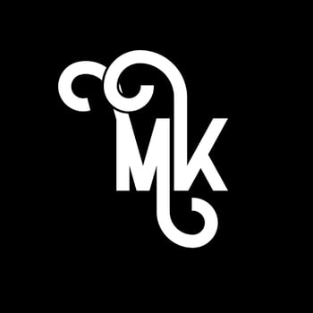 MK Letter Logo Design. Initial letters MK logo icon. Abstract letter MK minimal logo design template. M K letter design vector with black colors. mk logo