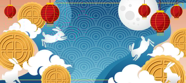 Chuseok Moon Cake Festival Background vector