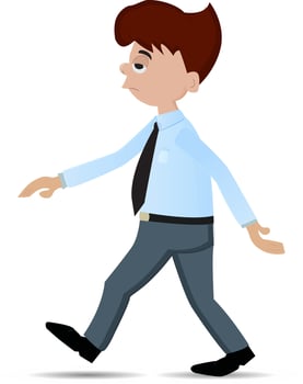 cartoon businessman walking lazzy vector