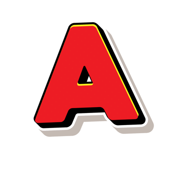 3D A Letter text png