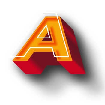 3D A Letter text png