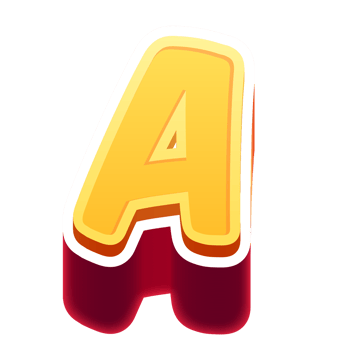 3D A Letter text png