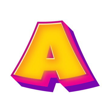 3D A Letter text png