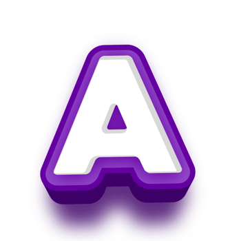 3D A Letter text png