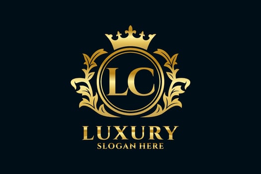 Initial LC Letter Royal Luxury Logo template in vector art for luxurious branding projects and other vector illustration.