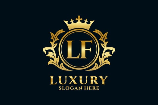 Initial LF Letter Royal Luxury Logo template in vector art for luxurious branding projects and other vector illustration.