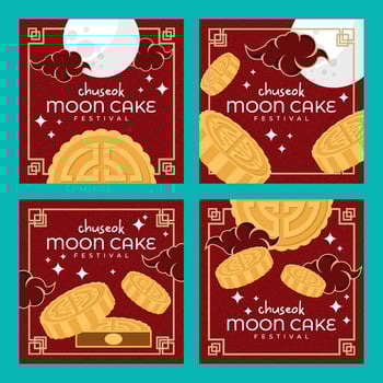 Chuseok Moon Cake Festival Social Media Post Template vector