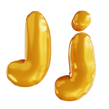 3d illustration balloon alphabet J png