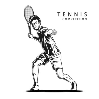 tennis vector on white background