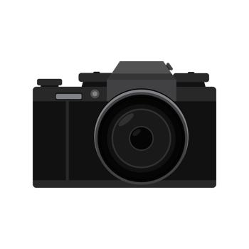 Camera Flat style. Camera isolated with flat style. Transparent background. Illustration png