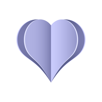 Paper heart design. Symbol of love in shape of heart for Happy Women's, Mothers day, birthday greeting card design. Transparent background. Illustration png
