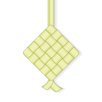 Realistic 3D ketupat. 3d ketupat rice dumpling Eid Mubarak. Ketupat icon illustration. Transparent background. Illustration png