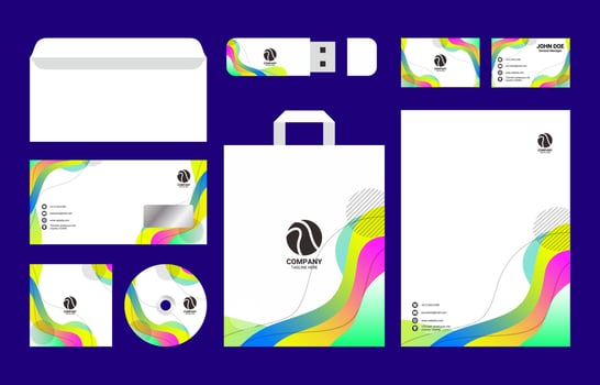 Business Kit With Neon Accent vector