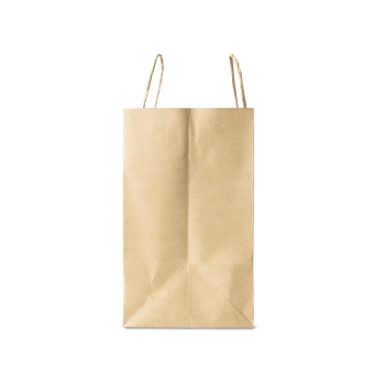 Brown paper shopping bag cutout, Png file